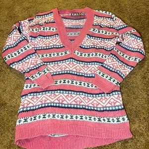 Vtg 80-90's Paris Sports Club Worldwide Sweater M Chunky Cable Knit V